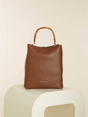 Brown Guess Aida Leather Hobo Women's Totes | 3125-JEGBY