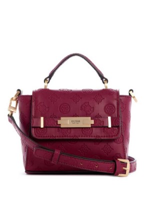 Brown Guess Bea Mini Top Handle Women's Crossbodies | 9073-FMJUH