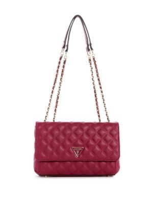 Brown Guess Cessily Quilted Convertible Women's Crossbodies | 9182-GHQVS