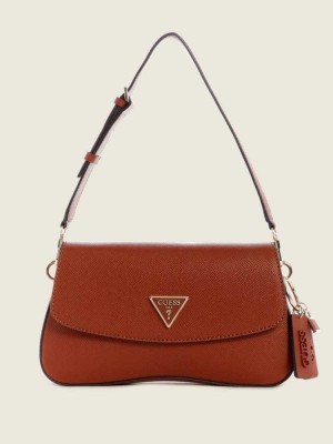 Brown Guess Cordelia Flap Women's Shoulder Bags | 5236-OHPCK