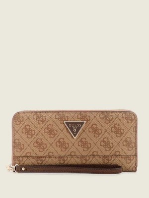 Brown Guess Cordelia Logo Large Zip-Around Women's Wallets | 6302-AJFQI