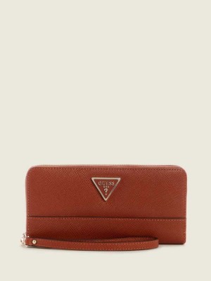 Brown Guess Cordelia Zip-Around Women's Wallets | 7368-CYDFZ