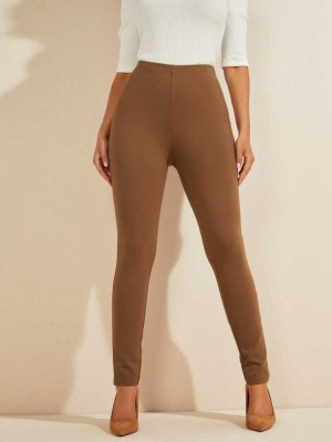 Brown Guess Jane Ponte Women's Leggings | 2036-QXTRD