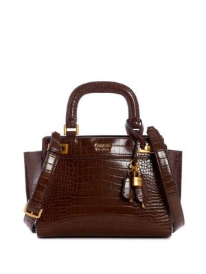 Brown Guess Katey Girlfriend Women's Satchels | 4127-WASVQ