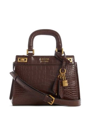 Brown Guess Katey Mini Women's Satchels | 3127-JHMIB