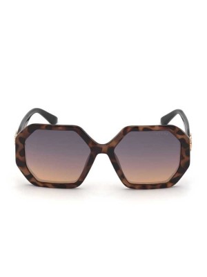 Brown Guess Larissa Geometric Women's Sunglasses | 1984-WYANO