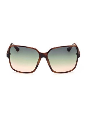 Brown Guess Oversized Square Logo Women's Sunglasses | 2851-MQONT