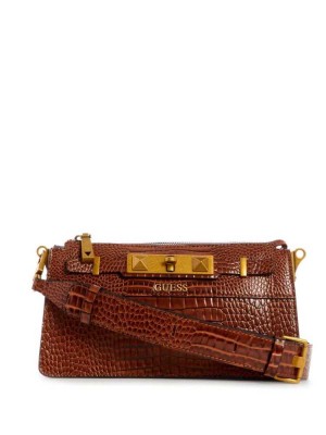 Brown Guess Raffie Mini Women's Crossbodies | 2739-HZIGT