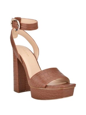 Brown Guess Rippa Croc Platform Women's Platform Sandals | 0618-ZXDYS