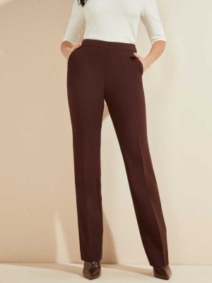 Brown Guess Sally Women's Pants | 8946-KDCFN