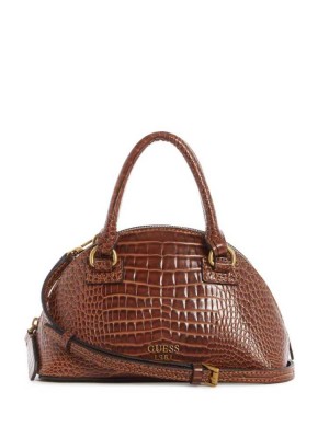 Brown Guess Shilah Small Dome Women's Crossbodies | 3962-TEAQF