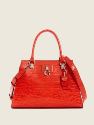 Brown Guess Stephi Girlfriend Women's Satchels | 1596-JESBF