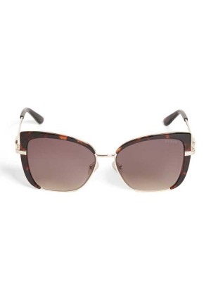 Brown Guess Tinted Cat-Eye Women's Sunglasses | 4359-DIAJZ