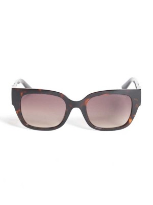Brown Guess Tortoise Square Women's Sunglasses | 7869-VMZOH