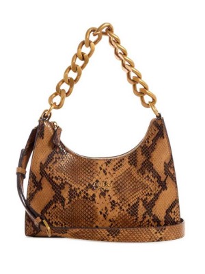 Brown Guess Tullia Python Hobo Women's Shoulder Bags | 9504-POCSG