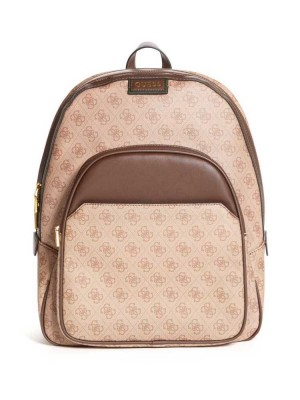 Brown Guess Vezzola Logo Men's Backpacks | 4798-XAGCL