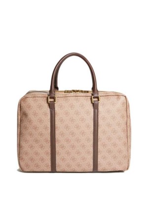 Brown Guess Vezzola Top Handle Men's Handbags | 1802-XUAOR