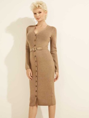 Brown Multicolor Guess Luised Cardigan Women's Jumpsuits | 8576-IVOUS
