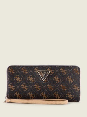 Brown Multicolor Guess Noelle Logo Large Zip-Around Women's Wallets | 1879-YEAHQ