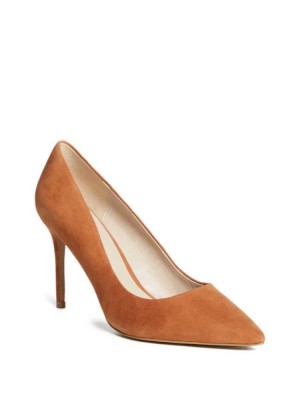 Burgundy Guess Classic Suede Pump Women's Pumps | 5426-PMHIS