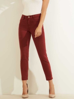 Burgundy Guess Pastel Sexy Curve Skinny Women's Jeans | 3192-KTWCI