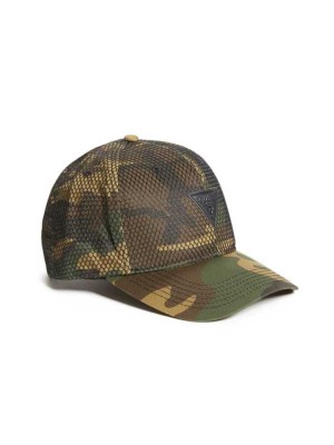 Camo Guess Tyler Mesh Triangle Baseball Men's Hats | 0725-NIQJE