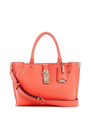 Coral Guess Albury Small Girlfriend Women's Satchels | 3608-TVWLY