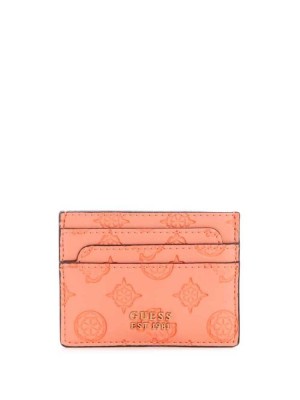 Coral Guess Bea Card Holder Women's Wallets | 0724-YEBRK