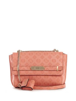 Coral Guess Bea Convertible Women's Crossbodies | 6572-TJLFW