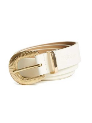 Cream Guess Western Men's Belts | 1537-OYRFE