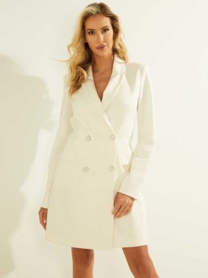 Cream White Guess Emmanuela Women's Blazer | 4076-EFRIQ