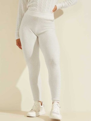 Cream White Guess Serena Women's Leggings | 4628-APDBQ