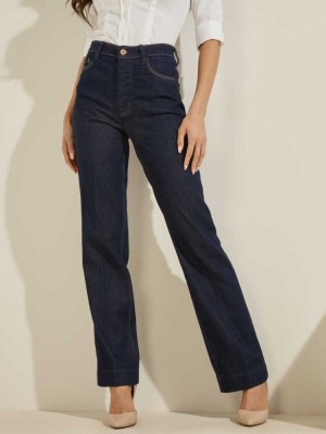 Dark Blue Guess Eco '80s Straight Women's Jeans | 3965-JDPCX