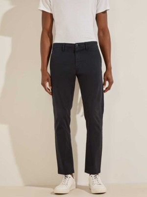 Dark Blue Guess Myron Twill Skinny Men's Pants | 6012-TPJVH