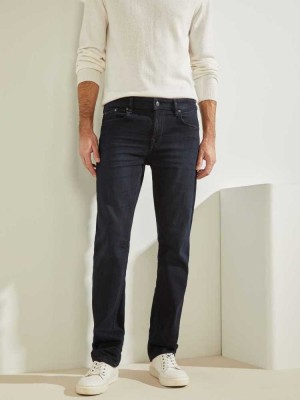 Dark Blue Guess Slim Straight Men's Jeans | 5418-ABQEC