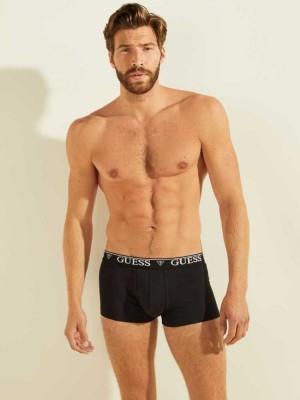 Dark Brown Guess Logo Band Boxer Briefs Men's Underwear | 8026-LYNHG