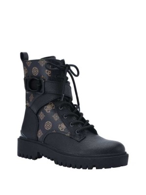 Dark Brown Guess Orana Combat Women's Booties | 7239-YWEPB