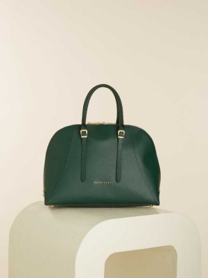 Dark Green Guess Lady Luxe Dome Women's Satchels | 3604-KWIFU