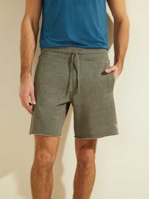 Dark Grey Guess Eco Roy Fleece Men's Shorts | 3092-PCJWQ