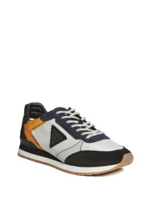 Dark Grey Guess New Glory Men's Sneakers | 4129-PRYSC