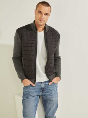 Dark Multicolor Guess Liam Nylon Puffer Men's Jackets | 3160-NJMKU
