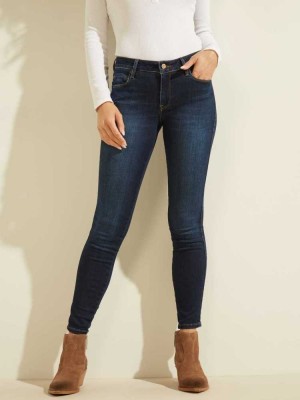 Dark Wash Guess Sexy Curve Mid-Rise Women's Jeans | 1607-ZBRSH