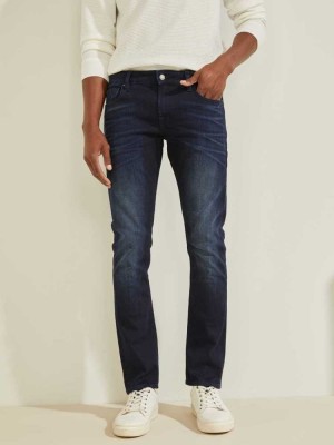 Deep Blue Guess Miami Super Skinny Men's Jeans | 6980-KUOEV