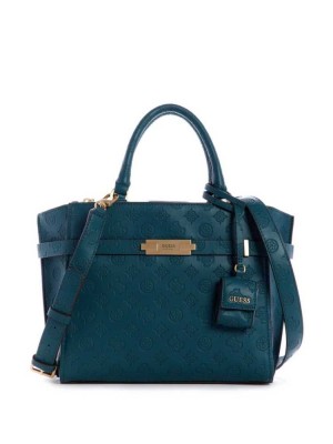 Deep Green Guess Bea Society Women's Satchels | 6237-BIVNR