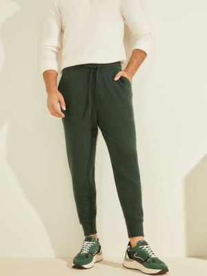 Deep Green Guess Esmere Wool-Blend Men's Joggers | 4958-EWDKZ