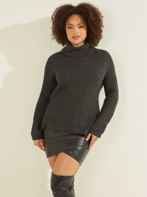Deep Grey Guess Doni Turtleneck Women's Sweaters | 6287-NMQEW