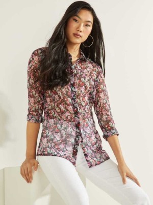 Flower Guess Clouis Women's Blouse | 0382-DBNCQ