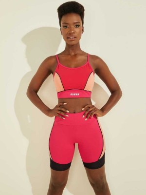 Fuchsia Guess Dixie Active Women's Bras | 0285-XQSBR