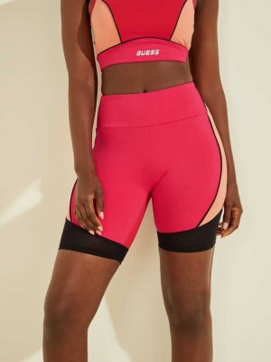 Fuchsia Guess Dixie Biker Women's Shorts | 6018-HQRIA