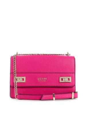 Fuchsia Guess Katey Convertible Women's Crossbodies | 4285-AIPWF